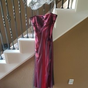 Red floor length dress